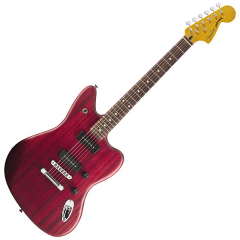 DISC Fender Modern Player Jaguar Electric Guitar, Red Transparent at Gear4music