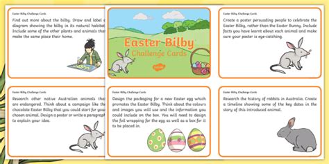 Australia Easter Bilby Challenge Cards Teacher Made