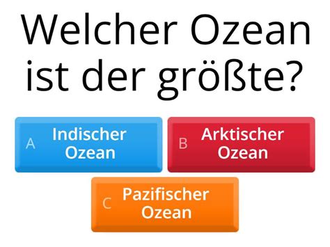 Kontinente Und Ozeane Quiz