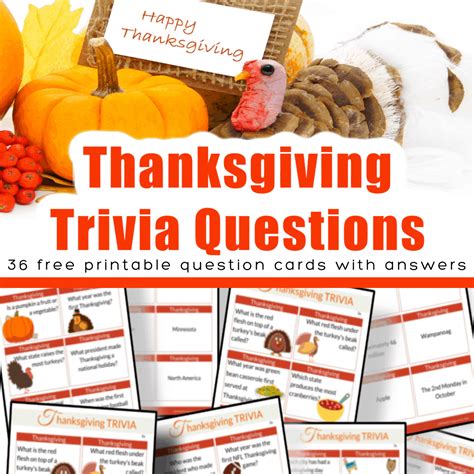 Thanksgiving Trivia Questions Free Printable - Organized 31