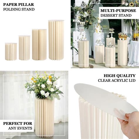 16 Ivory Cylinder Pillar Pedestal Stand