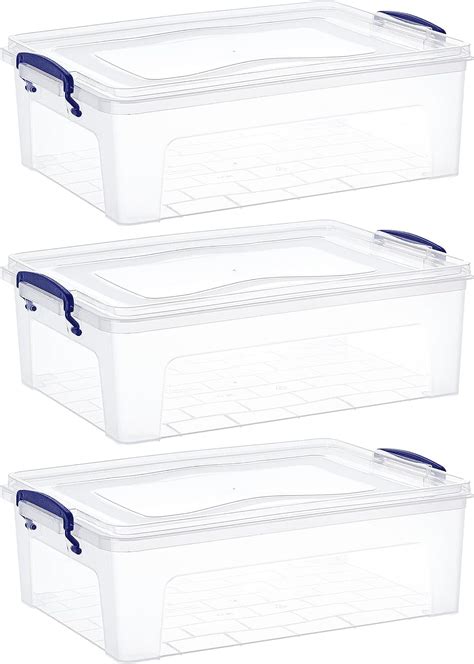 Superio 22 Qt Clear Plastic Storage Bins With Lids And Latches