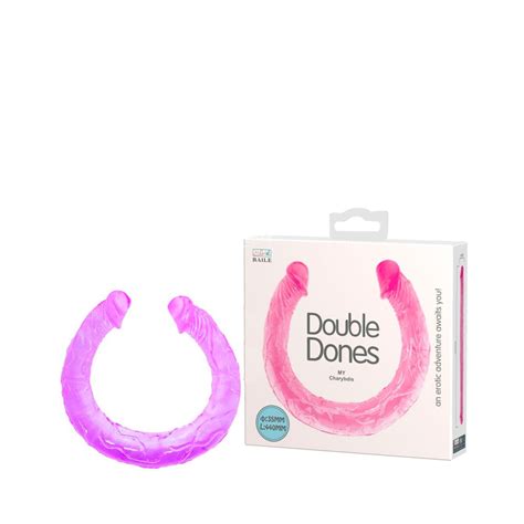 Pênis Duplo Glande Definida para Dupla Penetração Roxo 44 x 3 5 cm Double Dones Sex Shop Abc
