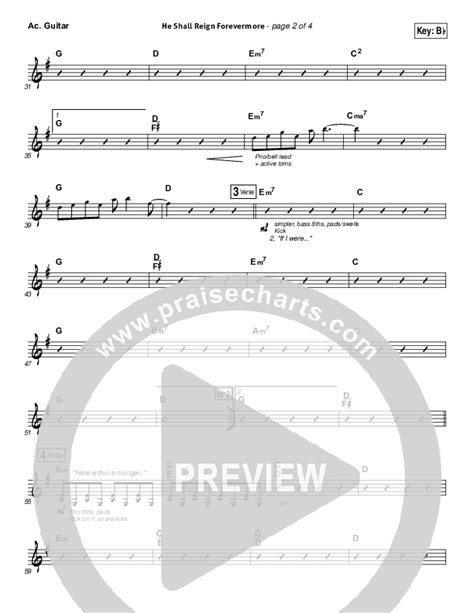 He Shall Reign Forevermore Acoustic Guitar Sheet Music PDF Chris