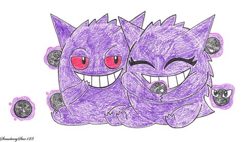 Two Gengars And Some Baby Gastlys By Strawberrystar123 On Deviantart