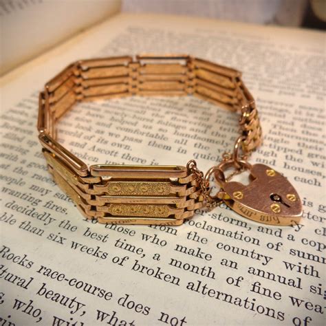 Antique Edwardian Rose Gold Gate Bracelet Etsy