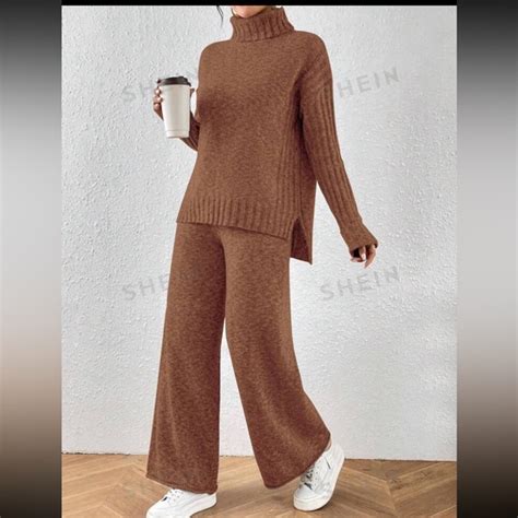 Pants Jumpsuits Shein Essence Sweater And Pants Set Poshmark