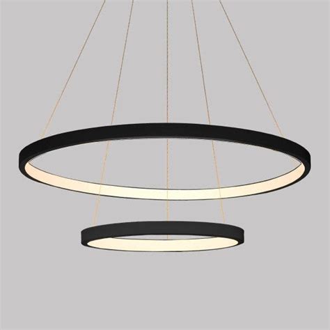 Lustre Pendente Moderno Anéis Led 40w 2 Arcos Preto St549 MadeiraMadeira