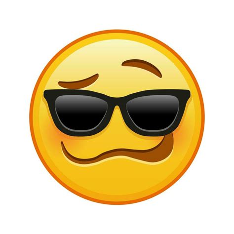 Woozy face with sunglasses Large size of yellow emoji smile 36403240 Vector Art at Vecteezy