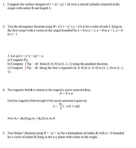 Solved 1 Compute The Surface Integral Of R Xi Yj Zk Chegg