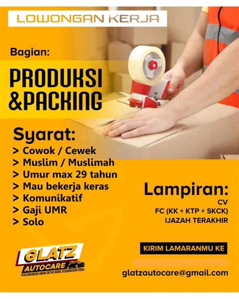 Lowongan Kerja April Produksi Glatz Autocare Di Solo Info Loker Solo