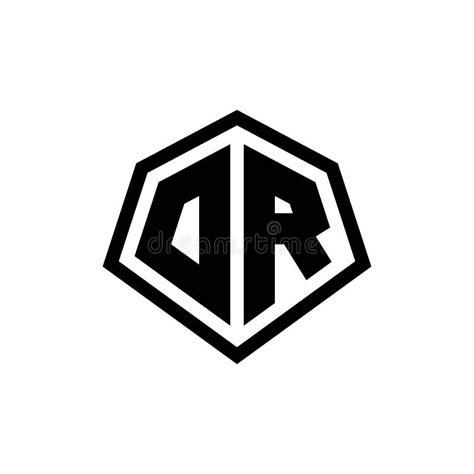 Dr Monogram Logo With Hexagon Shape And Line Rounded Style Design