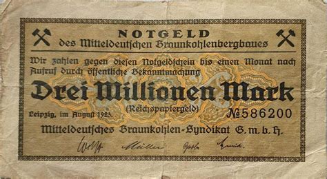 Deutschland Deutsches Reich Mio Mark Notgeld Des