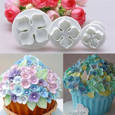 Pcs Hydrangea Fondant Cake Decorating Sugar Craft Plunger Cutter