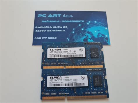 Elpida 8gb 2x4gb Ddr3 Pc3l 1rx8 12800s 1600 Mhz Sodimm Račun R1