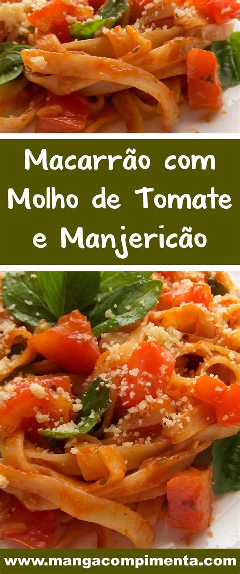 Macarrão Com Molho De Tomate E Manjericão Molhos Para Macarrão