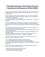 Pathophysiology Final Exam Practice Questions And Answers Wgu D