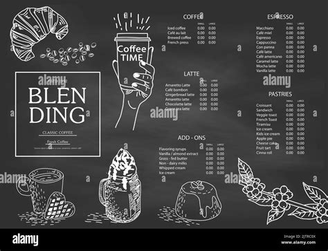 Coffee Illustration For Poster Or Menu Template Decorative Sketch Of