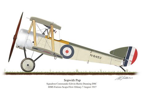 Sopwith Pup 1917 Vintage Aircraft Profile Artwork A5 A4 Etsy Ireland