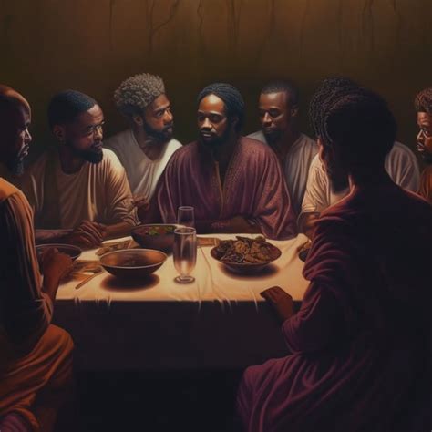 Black Jesus Last Supper Art Etsy