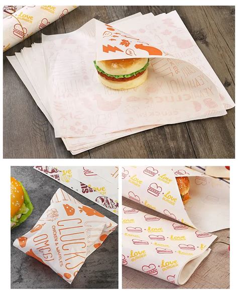 Paraffin Waxed Paper Hamburger Custom Printed Wrapping Paper Food Grade Wax Paper Sheets Buy