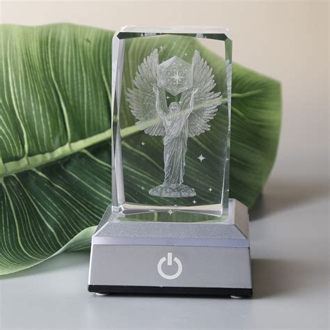 Buy D Crystal Metatron Archangel Crystal Cube With L E D Stand Base