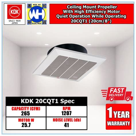 Ready Stock KDK 20CQT1 Ceiling Mount Propeller Exhaust Fan