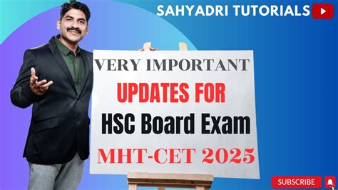 Very IMP Update For HSC 2025 MHT CET 2025 Sahyadri Tutorials YouTube