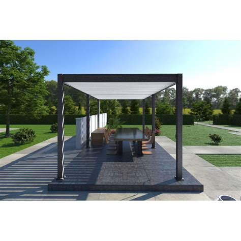 Pergola bioclimatique autoportée Ombréa en aluminium 3x6 M