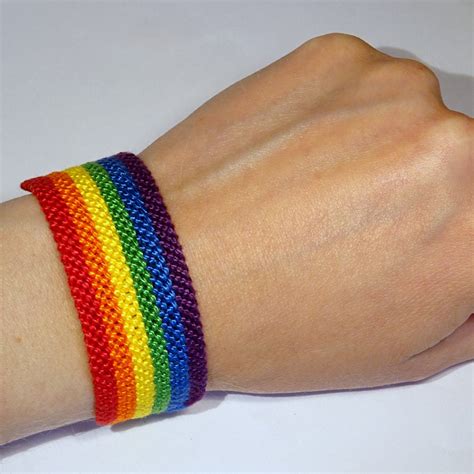 Xxl Gay Pride Flag Bracelet Love Friendship Handwoven Etsy Nederland