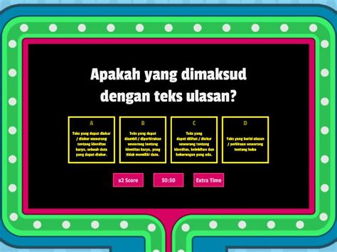 LATIHAN SOAL TEKS ULASAN Gameshow Quiz