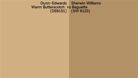 Dunn Edwards Warm Butterscotch DE6151 Vs Sherwin Williams Baguette