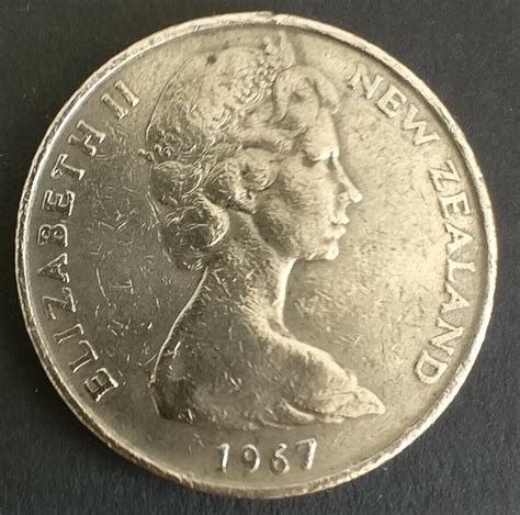 1967 New Zealand 20c Twenty Cent Coin First Year Of Decimal Free