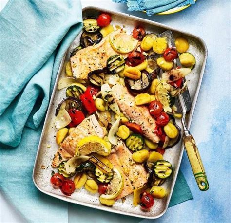 Salmon And Mediterranean Veg Asda Good Living Recipe Salmon