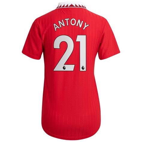 Manchester United Home Authentic Shirt Womens With Antony