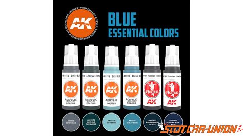 AK Interactive AK11618 Set Couleurs Essentielles Bleues 6x17ml Slot