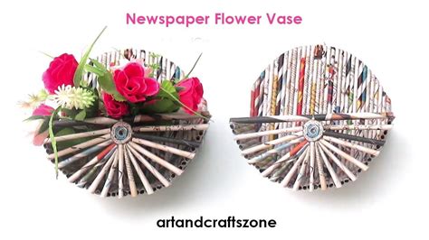 Newspaper Flower Vase Best Out Of Waste Newspaper Craft Vase