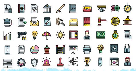 50 Business Law Icons by aftergrind on Envato Elements