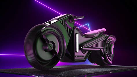 Cyberpunk Themed Futuristic Motorcycle Concept D Model Cgtrader