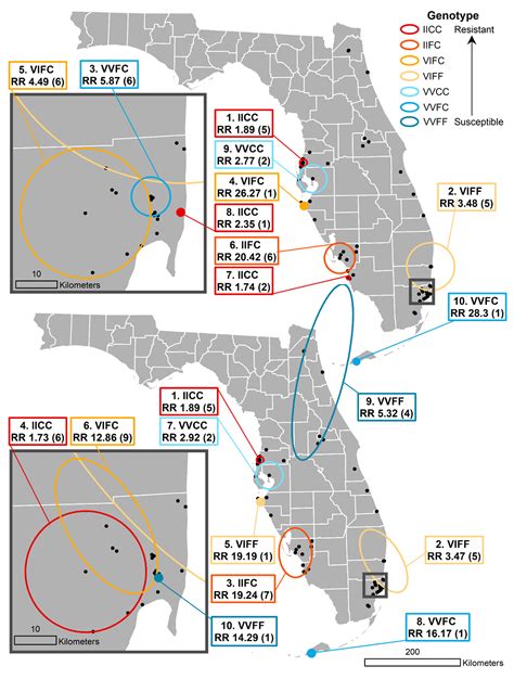 Spatial variation in the frequency of knockdown resistance genotypes in ...