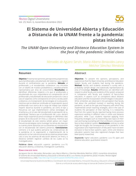 Pdf El Sistema De Universidad Abierta Y Educaci N A Distancia De La