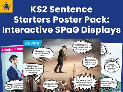 Ks1 Sentence Starters Poster Pack Interactive Spag Displays Teaching