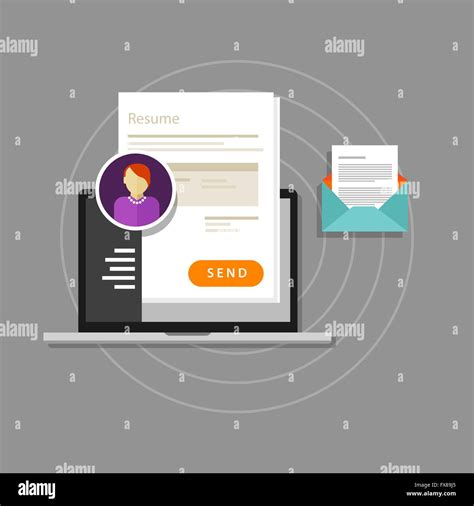 Send Cv Curriculum Vitae Resume Job Work Stock Vector Images Alamy