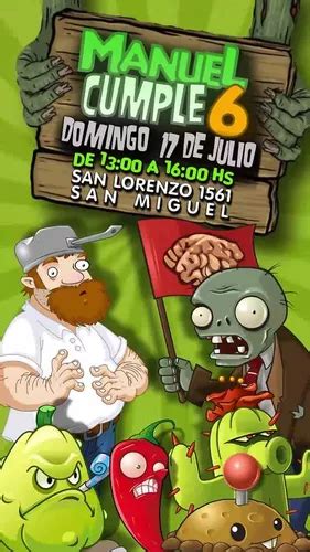 Invitaci N Digital Plantas Vs Zombies En Video La Mejor Mercadolibre