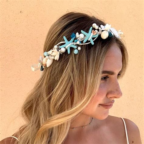 Beach Bridal Tiara Wedding Seashell Headpiece Starfish Wreath Shell