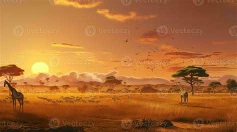 wild african savannah expansive ai generated 29141406 Stock Photo at ...