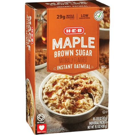 H E B Instant Oatmeal Maple Brown Sugar Shop Oatmeal And Hot Cereal At H E B