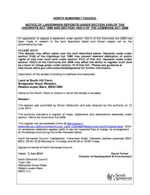 Fillable Online N Somerset Gov North Somerset Council Notice Of