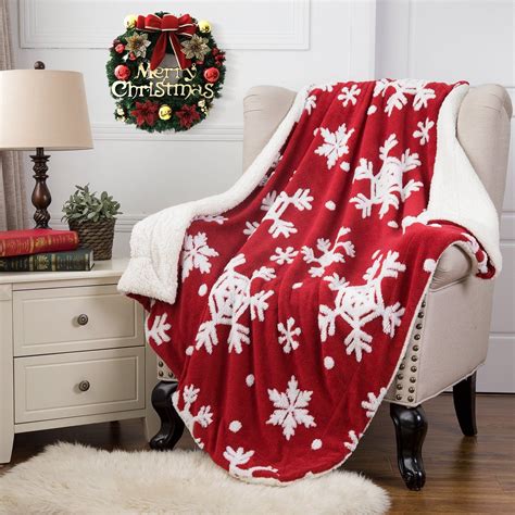 Christmas Special Christmas Throw Blanket Jacquard Shu Velveteen Throw With Snowflakes Soft Cozy