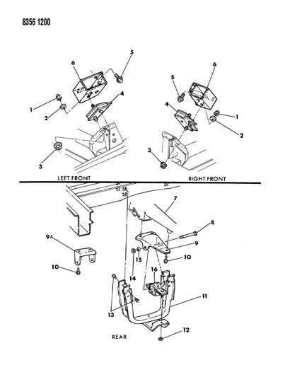 Engine Mounting 1989 Dodge Ram Van